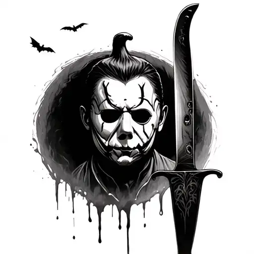 Michael Myers Blood Knife Pumpkin