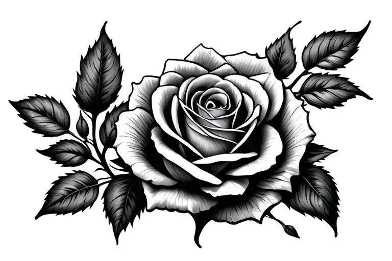 Masculine Floral Rose Tattoo That Wraps Around Wrist