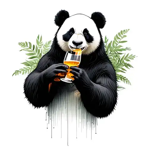 3 Panda Drinking Alcohol