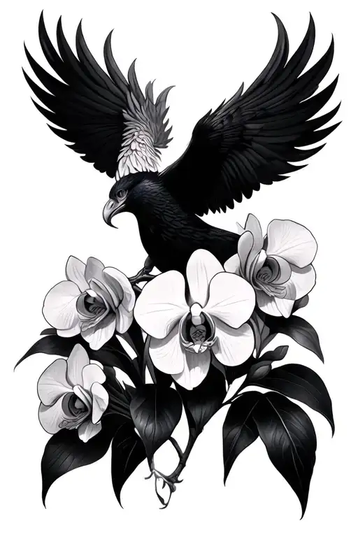 Phoenix And Orchids Blooming