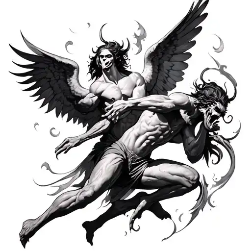 Demons And Angels Fighting