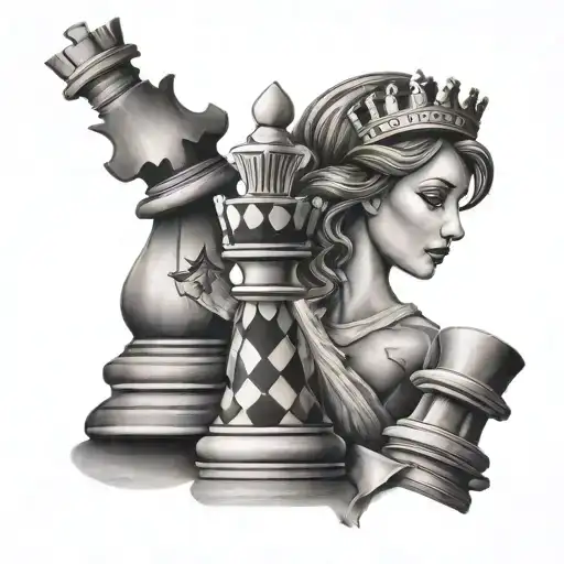 A Tattoo For A Woman Loyalty Over Love Using Chess Pieces