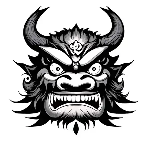 Oni Mask And Daruma