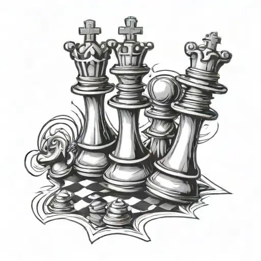 A Tattoo For A Woman Loyalty Over Love Using Chess Pieces