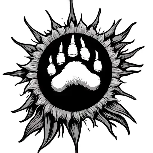 A Dogs Paw Within A Half Sun