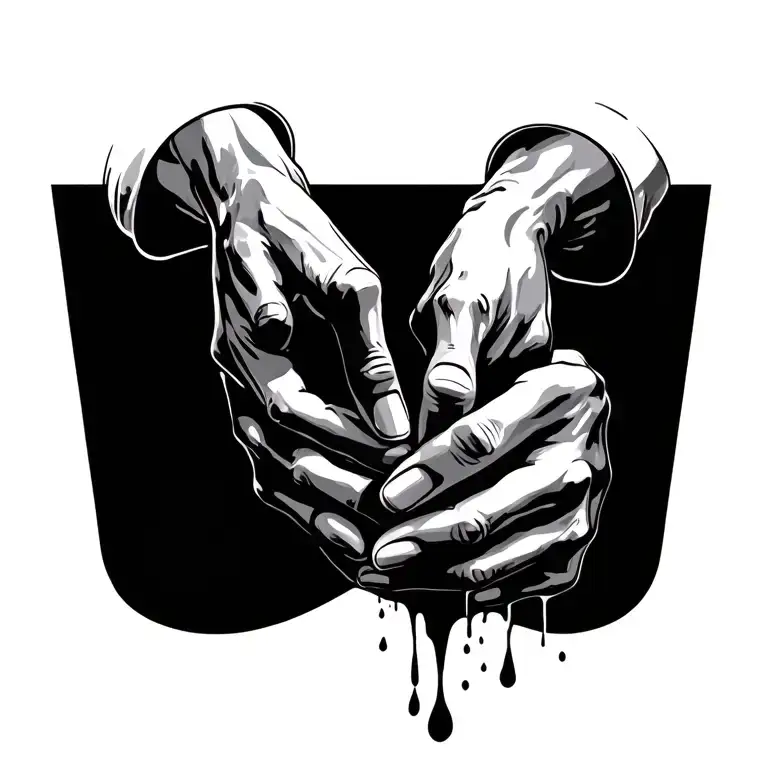 Hands Holding A Bleeding