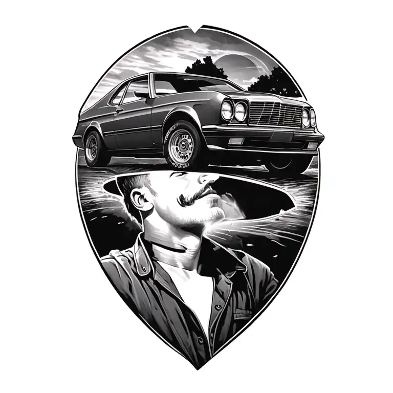 Memorial Tattoo For Young Man Who Loved Cars