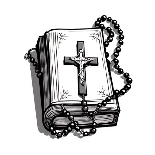 Bible With Rosary Beads Wrapping
