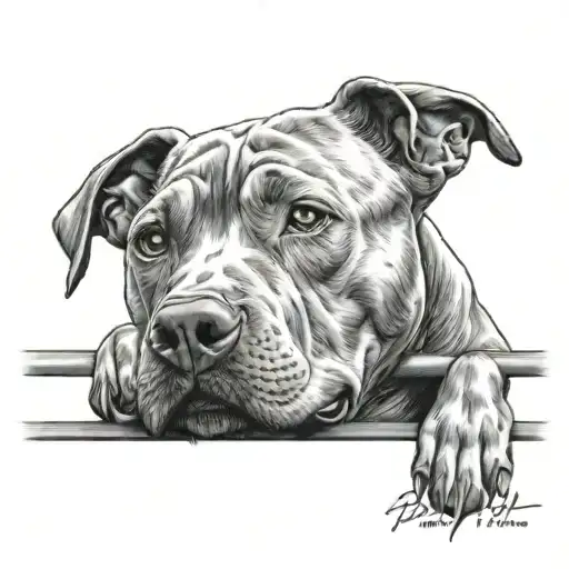 Pitbull Behind Fence