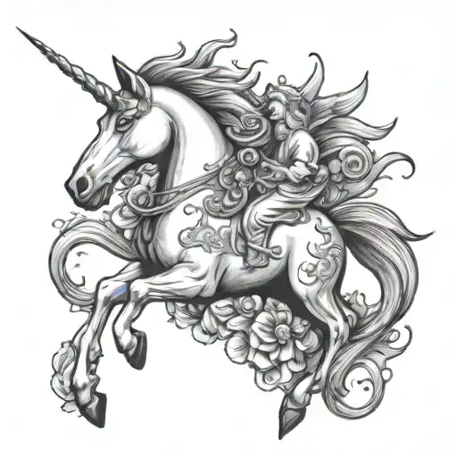 Unicorn With Cardinal Perched