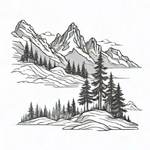 Mountains And Trees