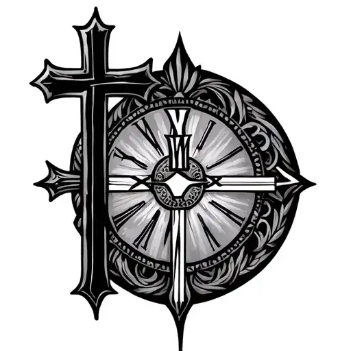 Roman Numerals And Cross Made And Kira