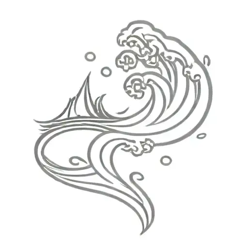 Ocean Wave And Dog Paw Prints