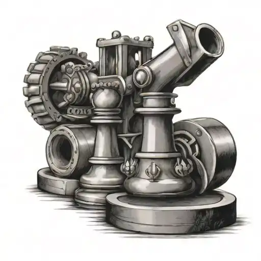 Chess Pieces Behind A Bulldozer Inspired By Courage