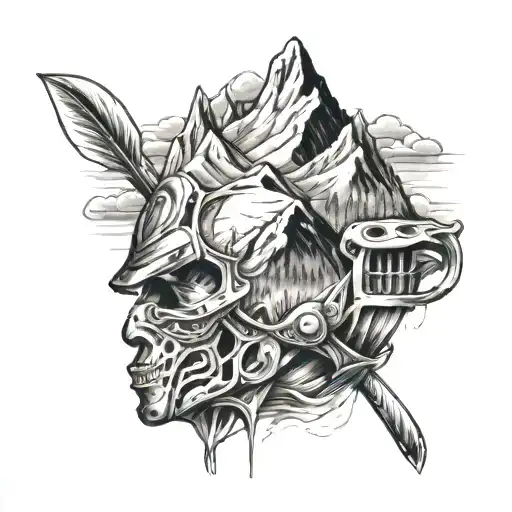 Mountains Inside Lacrosse Head