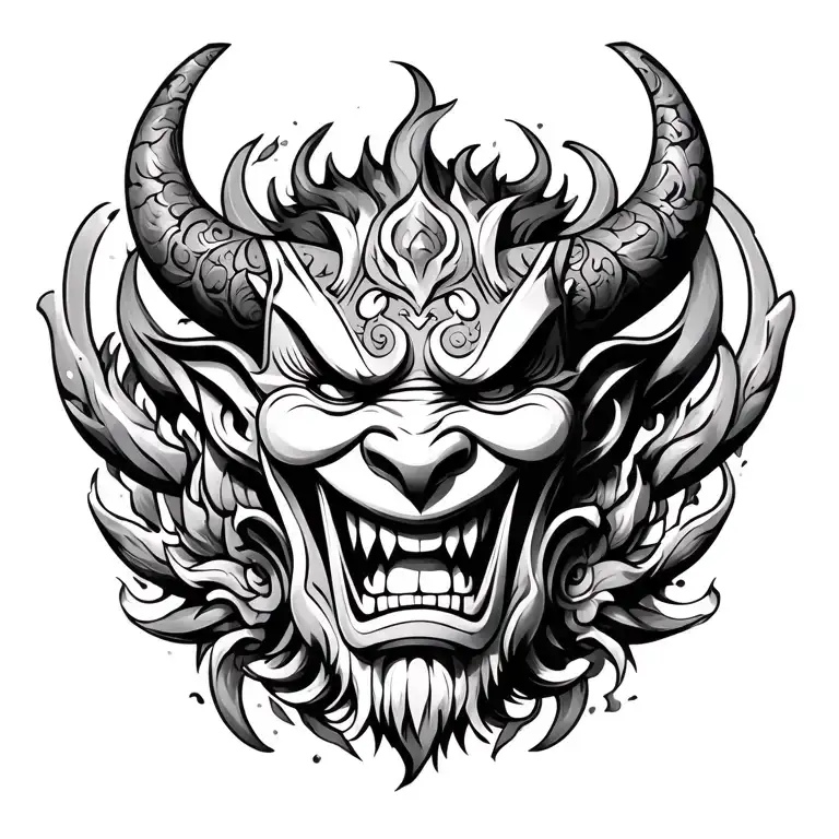 Oni Mask With Cienpies Around