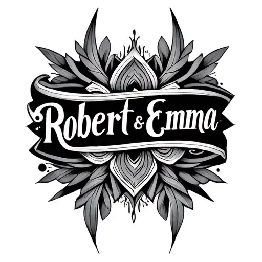 Tribal Inspired Design Names Robert And Emma Written Discrete Add