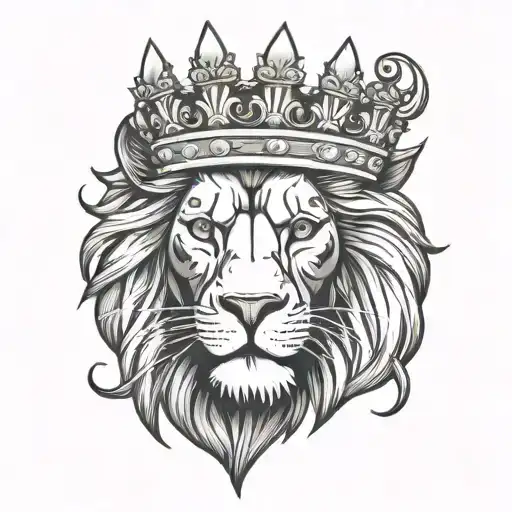 Crowned Lion Face