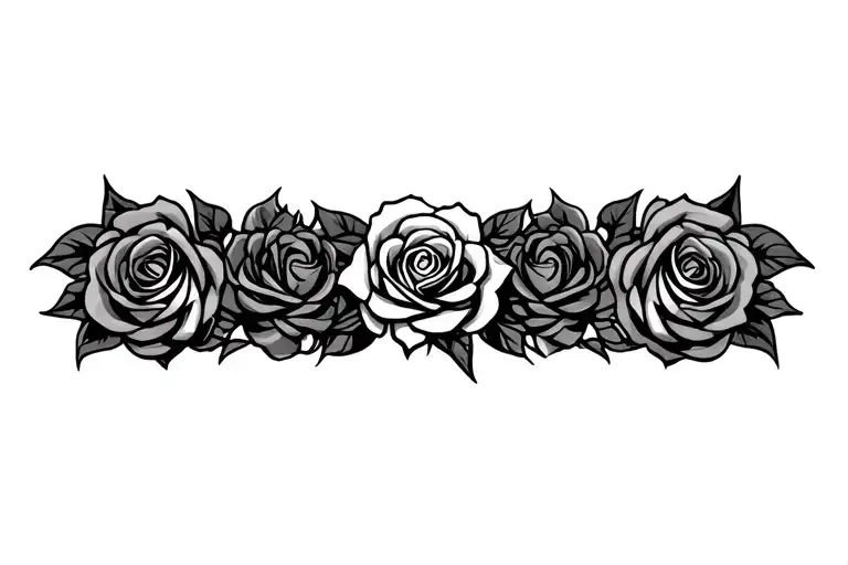 Masculine Roses With Tribal Designs Intertwined