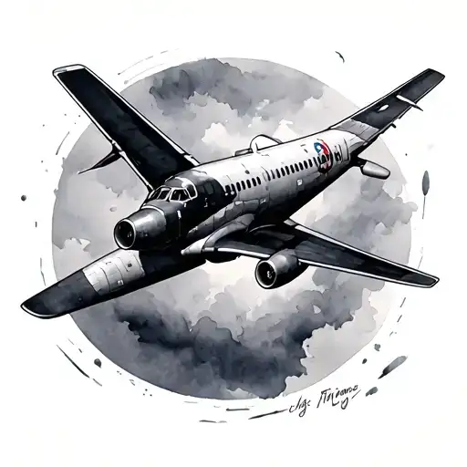 Front And Watercolor Plane And A