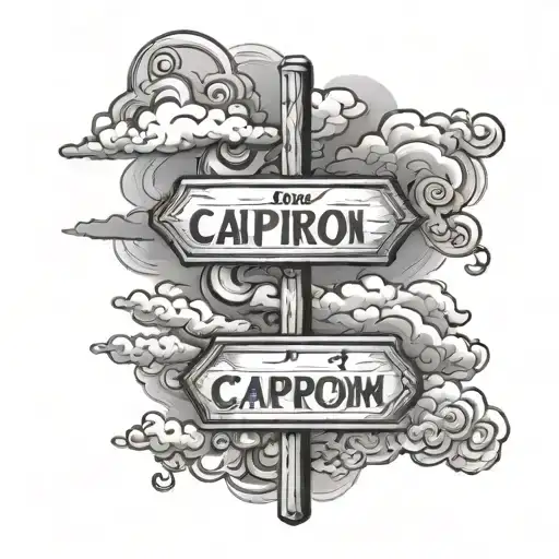 Clouds Floating Street Signs Taurus And Capricorn