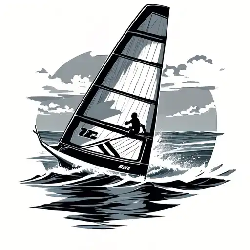 Windsurfing Board Surrounded