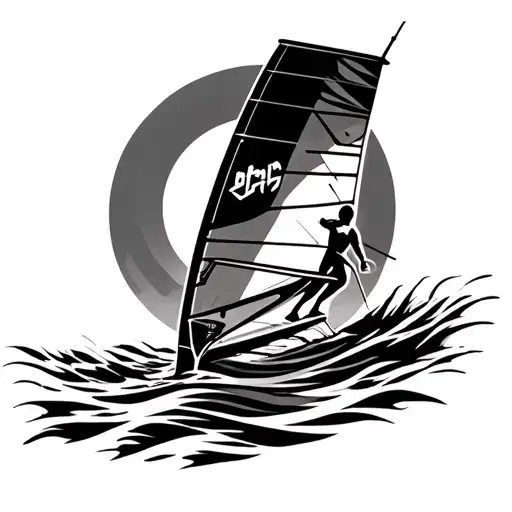 Windsurfing Board Surrounded