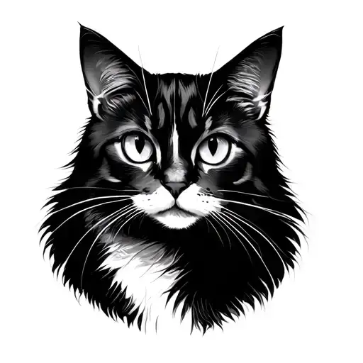 Cat Minimalist Tattoo Design