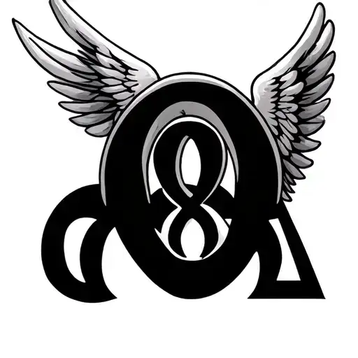 Omega Greek Letter With Angle Wings