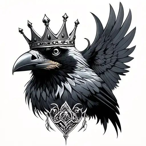 Raven With King Crown