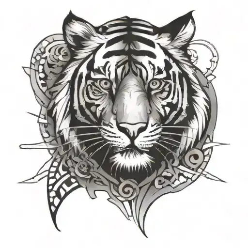 Year Of The Tiger With Pieces