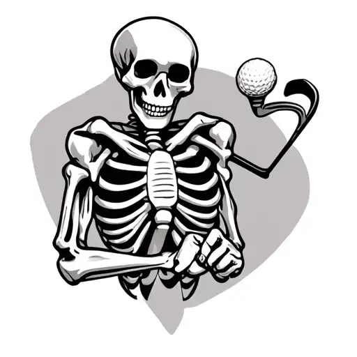 Skeleton Holding Golf Club