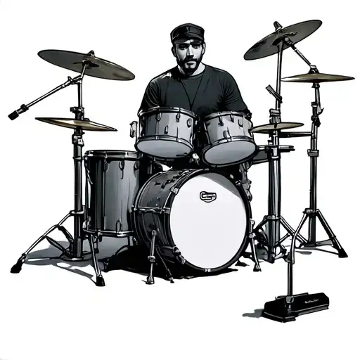 Man Drum Set Nestled
