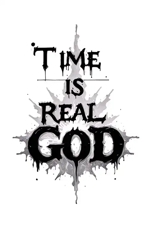 Time Is Real God' Melted Text