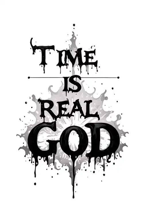 Time Is Real God' Melted Text