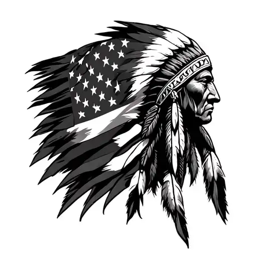 American Flag Native American