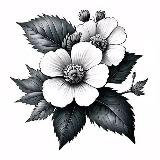 Forget Me Not Flower Minimalistic Tattoo Design