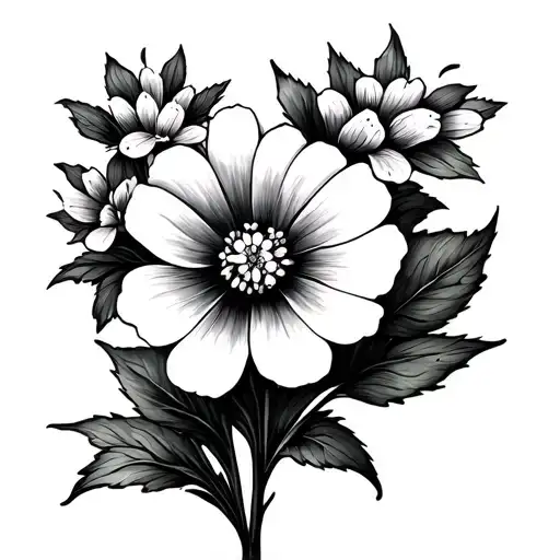 Forget Me Not Flower Minimalistic Tattoo Design For On The Hart