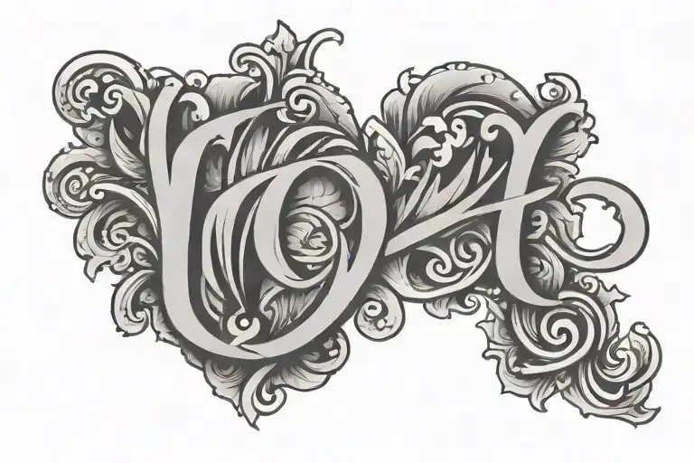 Gb Letter Simple Tattoo Design