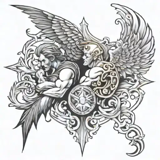 Back Piece Feauting Good Vs Evil