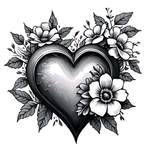 Heart And Flowers Wrapped