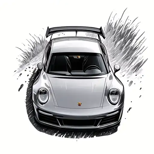 Porsche Car Driving Along