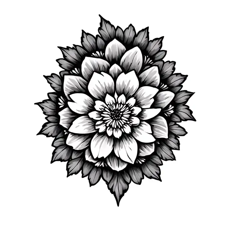 Mandala With Flowers Blooming