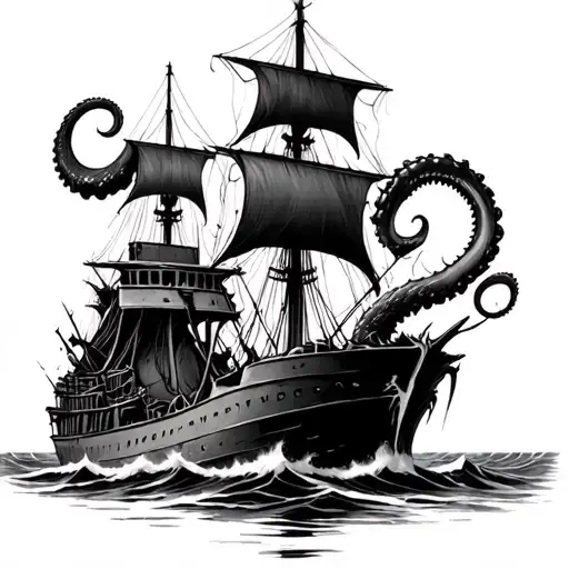 Kraken Destroying Ship Breaking