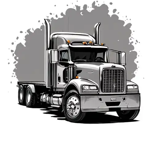 Mack Truck And Motorcycle