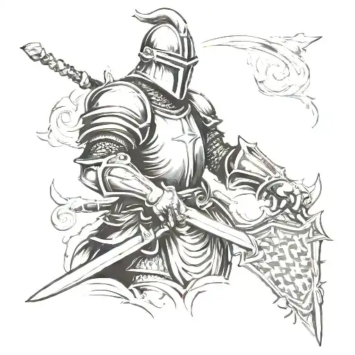 Knight Holding A Sword