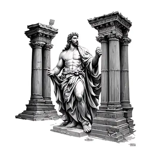 Zeus With Temple Gate
