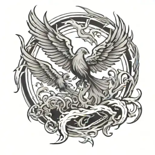 Phoenix Rising Crosses Lightning Bolts