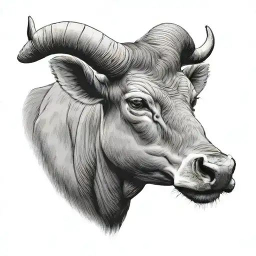 Carabao Head Looking Forward