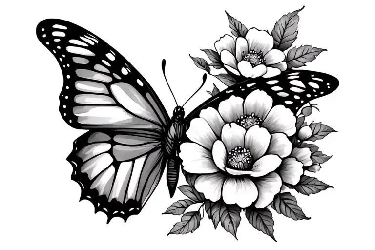 Butterfly With Flowers Arm Sleeve